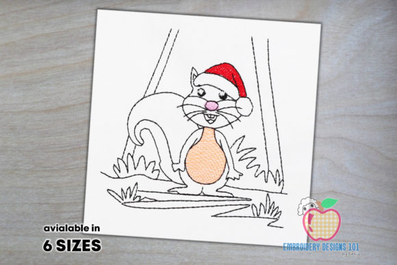 Christmas Cute Squirrel Wearing Hat