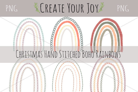 Christmas Embroidery Rainbow Sublimation