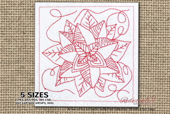 Christmas Flower Lineart Design