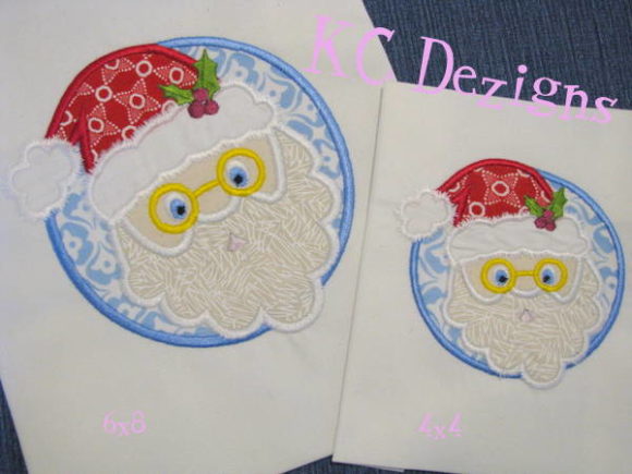 Christmas Santa Circle Applique