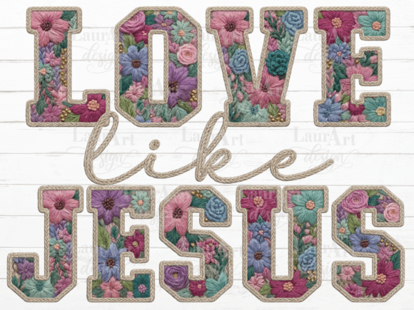 Love Like Jesus Easter Faux Embroidery
